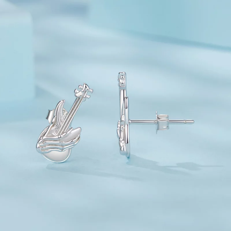 (image pour) PANDORA Style Main Squelette Bass Boucles d'Oreilles - SCE1806 - Afficher 4