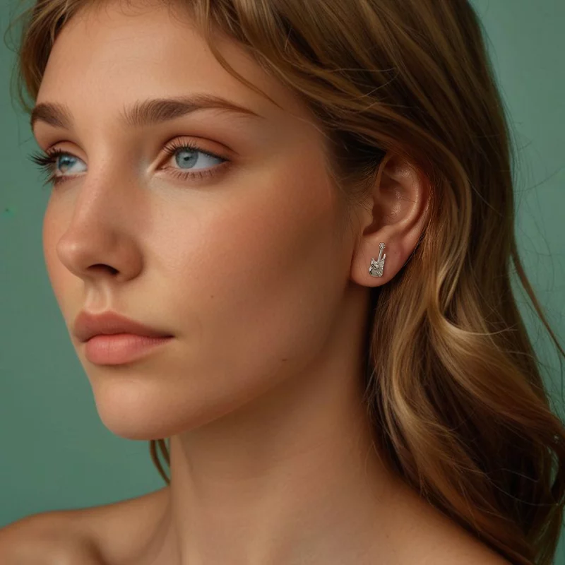 (image pour) PANDORA Style Main Squelette Bass Boucles d'Oreilles - SCE1806 - Afficher 7