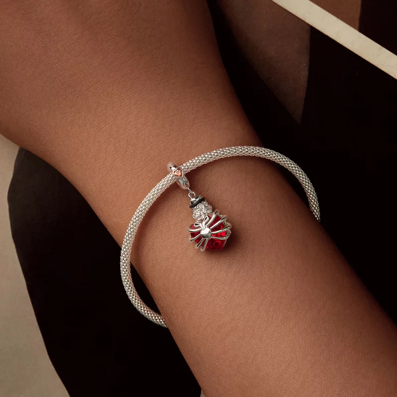 (image pour) PANDORA Style Médaillon Cœur Rouge Rose Suspendu - BSC1058-RD - Afficher 5