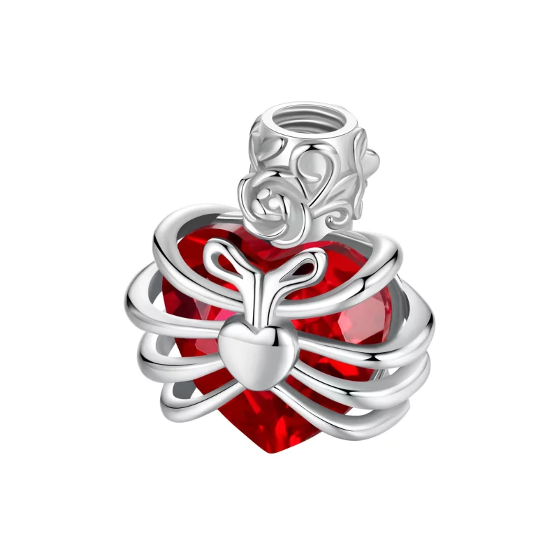 (image pour) PANDORA Style Médaillon Cœur Rouge Rose Suspendu - BSC1058-RD - Afficher 8