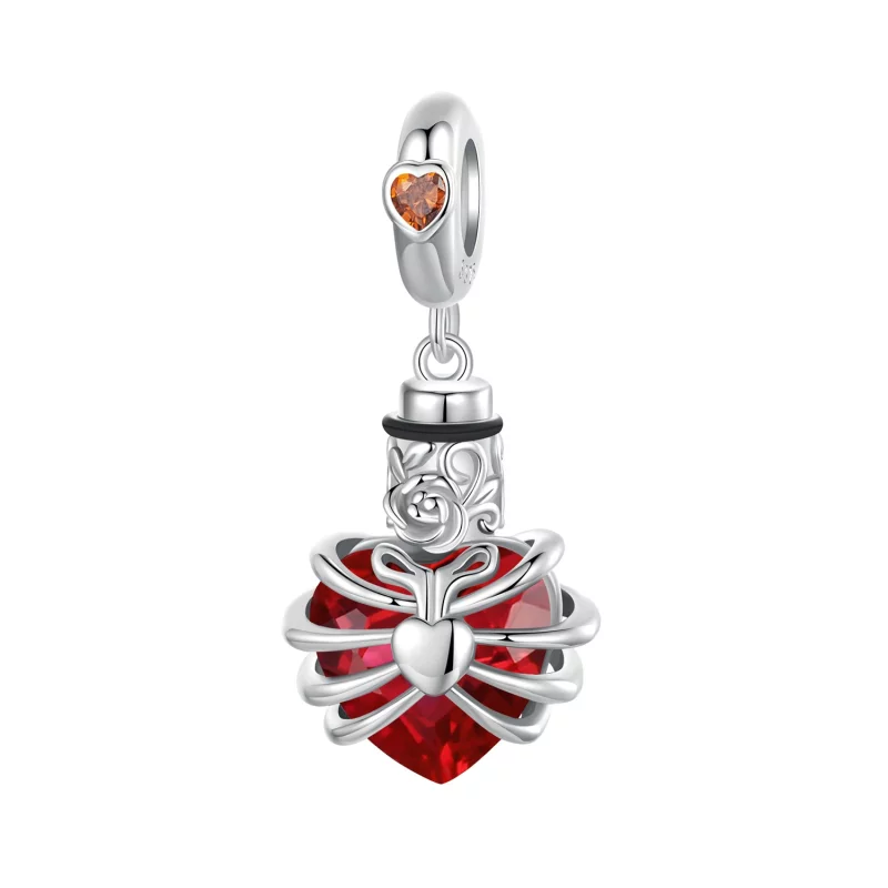 (image pour) PANDORA Style Médaillon Cœur Rouge Rose Suspendu - BSC1058-RD - Afficher 9