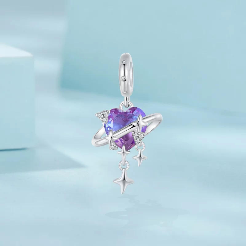 (image pour) PANDORA Style Pendent ciel étoilé dégradé violet et rose - SCC2825 - Afficher 2