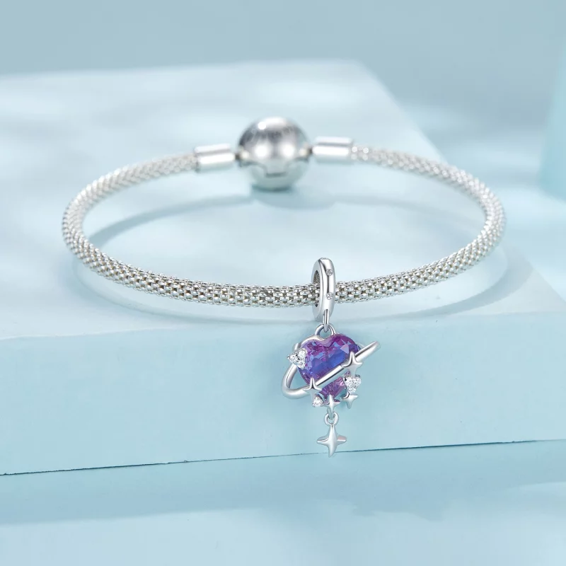(image pour) PANDORA Style Pendent ciel étoilé dégradé violet et rose - SCC2825 - Afficher 3