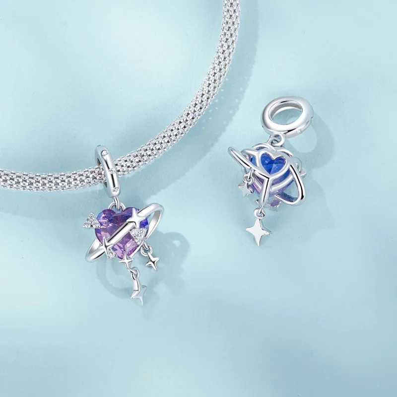 (image pour) PANDORA Style Pendent ciel étoilé dégradé violet et rose - SCC2825 - Afficher 4