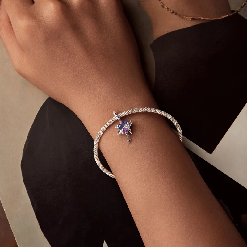 (image pour) PANDORA Style Pendent ciel étoilé dégradé violet et rose - SCC2825 - Afficher 5
