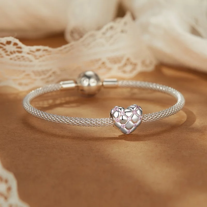 (image pour) PANDORA Style Perles cœur en diamant rose - BSC1054 - Afficher 5