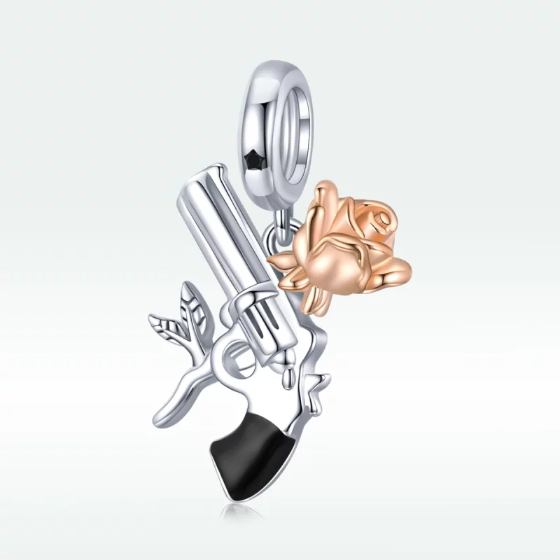 (image pour) PANDORA Style Pistolet à Roses Pendentif - BSC470 - Afficher 3