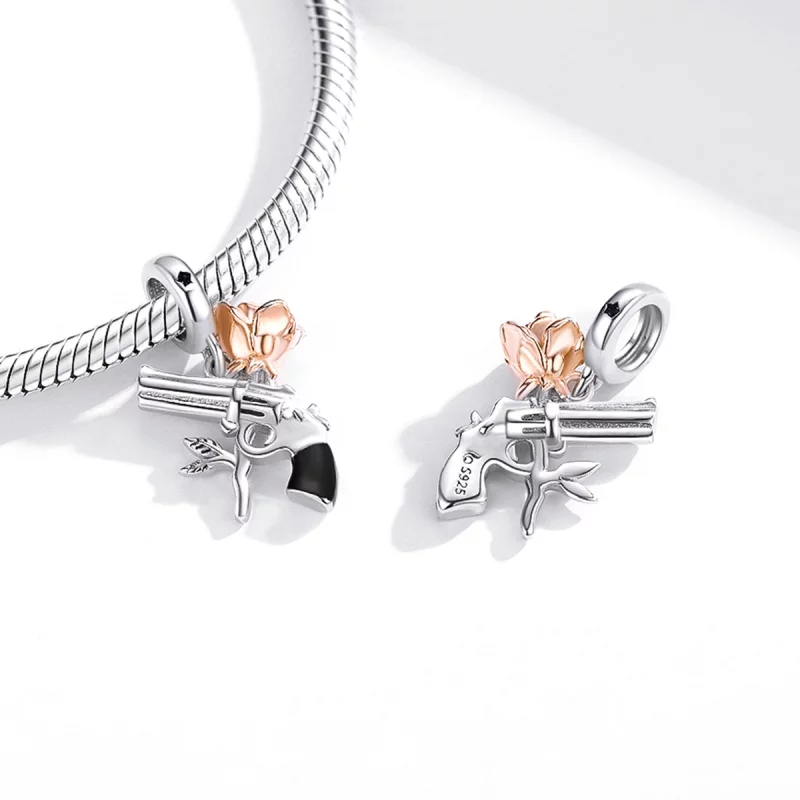 (image pour) PANDORA Style Pistolet à Roses Pendentif - BSC470 - Afficher 4