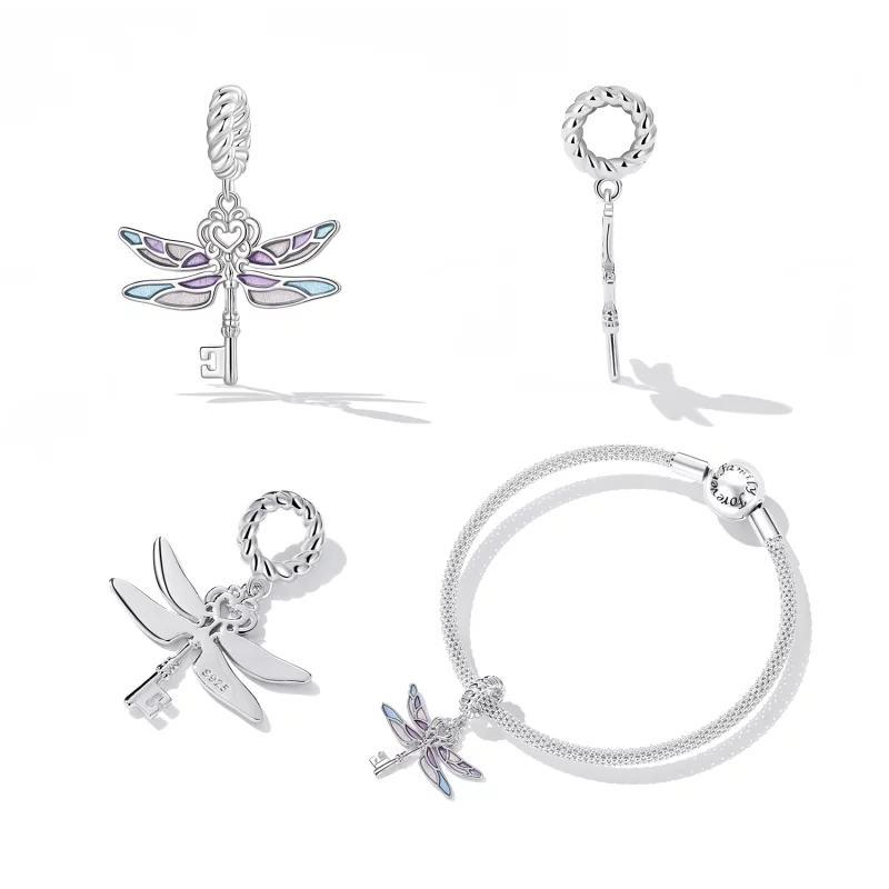 (image pour) Pendent Clé Style PANDORA Libellule - BSC603 - Afficher 2