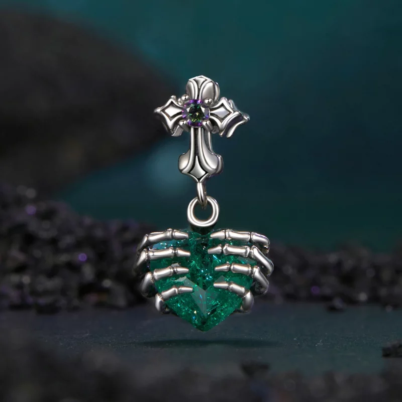 (image pour) Pendent Cœur de Crâne Style PANDORA - BSC1061 - Afficher 2