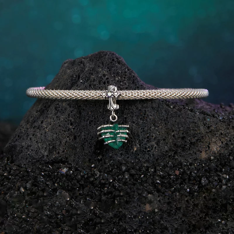 (image pour) Pendent Cœur de Crâne Style PANDORA - BSC1061 - Afficher 4