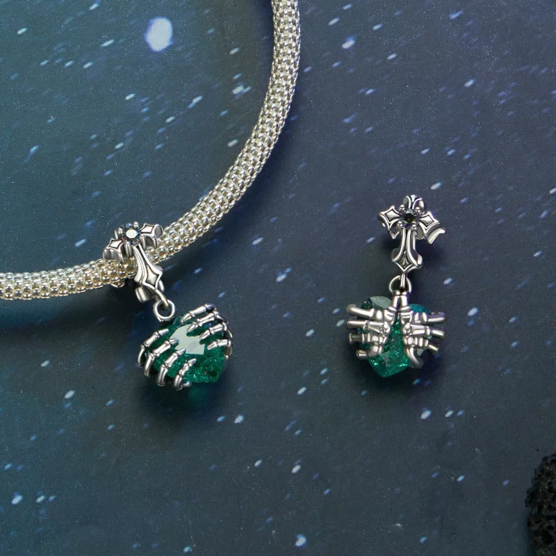 (image pour) Pendent Cœur de Crâne Style PANDORA - BSC1061 - Afficher 5