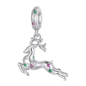 Pendent de cerf de Noël PANDORA Style - BSC1066 (image pour) Pendent de cerf de Noël PANDORA Style - BSC1066