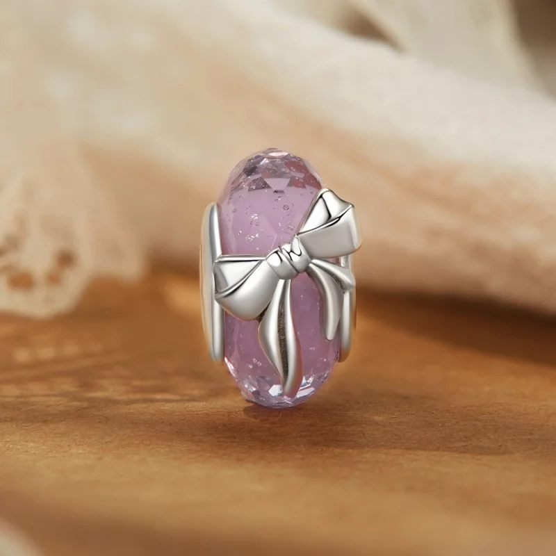 (image pour) Perles de verre à nœud papillon style PANDORA - BSC1057 - Afficher 2