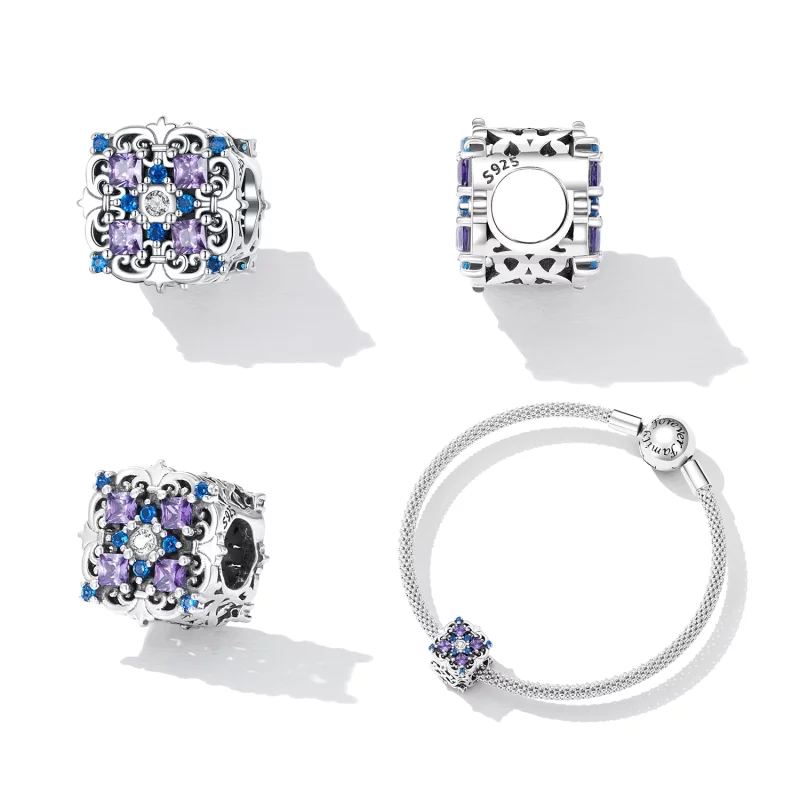 (image pour) Perles motif rétro style PANDORA - BSC618 - Afficher 2