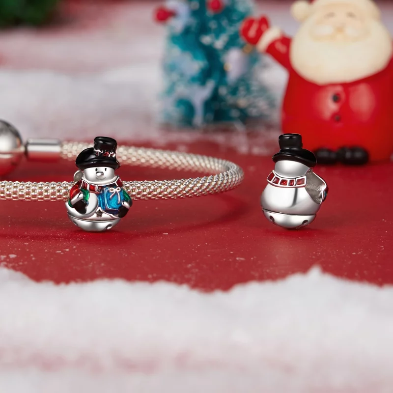 (image pour) Perles PANDORA Style Bonhomme de Neige Cloche de Noël - SCC2913 - Afficher 4