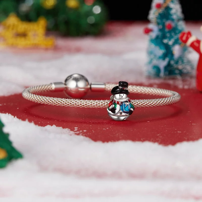 (image pour) Perles PANDORA Style Bonhomme de Neige Cloche de Noël - SCC2913 - Afficher 5
