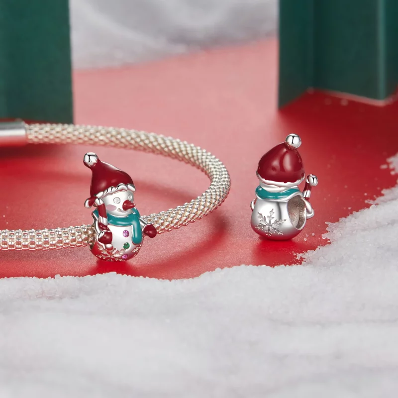 (image pour) Perles PANDORA Style Bonhomme de Neige de Noël - BSC1070 - Afficher 4