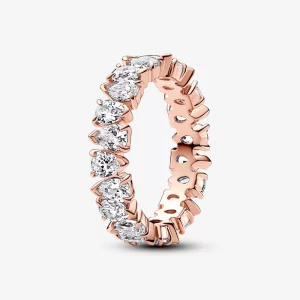 (image pour) Bague à anneaux scintillants alternés Pandora - 183021C01