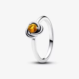 Bague Cercle Éternité Miel Pandora Novembre - 192993C11 (image pour) Bague Cercle Éternité Miel Pandora Novembre - 192993C11