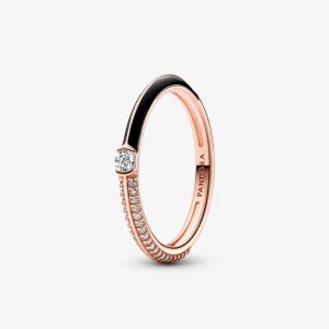 (image pour) Bague Double Pavé & Noir Pandora ME - 182528C01