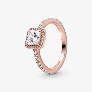 (image pour) Bague Halo Éclat Carré Pandora - 188862C01