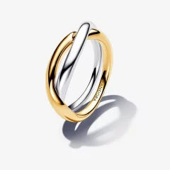 (image pour) Bague Pandora à bandes entrelacées bicolores - 163262C00