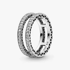 (image pour) Bague Pandora Double Éclat et Cœurs - 196236CZ