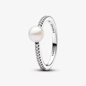 (image pour) Bague Pandora en Perle de Culture d'Eau Douce Traitée et Sertie de Pierres - 193158C01