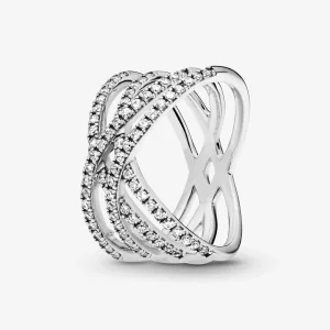 (image pour) Bague Pandora Entwined Lines - 196401CZ