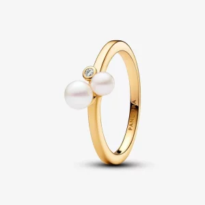 Bague Perles de culture d'eau douce traitées Duo Pandora - 163156C01 (image pour) Bague Perles de culture d'eau douce traitées Duo Pandora - 163156C01