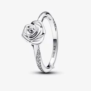 Bague Rose en Fleur Pandora - 193215C01 (image pour) Bague Rose en Fleur Pandora - 193215C01