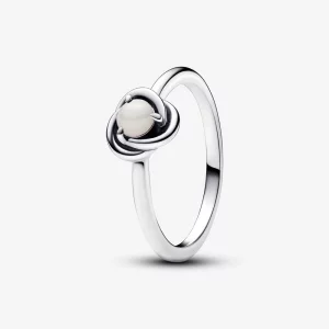 (image pour) Bague éternité cercle blanc en nacre artificielle bio-résine Pandora June - 192993C06