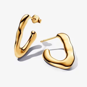 (image pour) Boucles d'oreilles à anneaux ouverts en forme de V organique Pandora - 263290C00