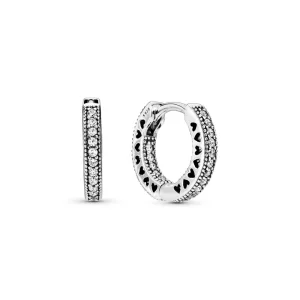 (image pour) Boucles d'oreilles cœurs pavés Pandora - 296317CZ