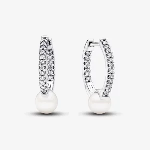 (image pour) Boucles d'oreilles Pandora en perles de culture d'eau douce traitées et pave - 293171C01