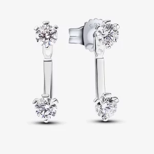 (image pour) Boucles d'oreilles Pandora Nova à tenons tombants avec diamants de culture 1,00 carat total Argent Sterling - 292863C01