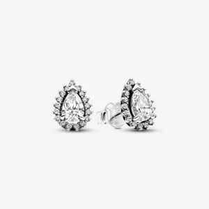 (image pour) Boucles d'oreilles Pandora Sparkling Pear Halo - 292834C01