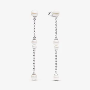 (image pour) Boucles d'oreilles pendantes en perles de culture d'eau douce traitées Pandora - 293152C01