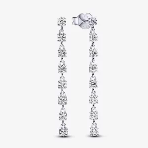 (image pour) Boucles d'oreilles pendantes Pandora à huit pierres étincelantes - 293159C01