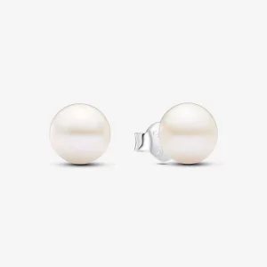 (image pour) Boucles d'oreilles à tenons Pandora Perle de culture d'eau douce traitée 7 mm - 293169C01
