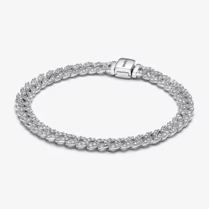 (image pour) Bracelet Chaîne Cubane Pavé Intemporel Pandora - 593008C01