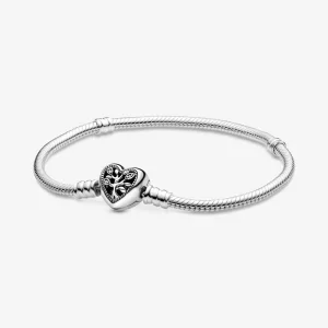 (image pour) Bracelet Chaîne Serpent avec Fermoir Cœur Arbre Généalogique Pandora Moments - 598827C01