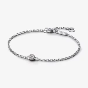 (image pour) Bracelet Chaîne Serti Diamant de Laboratoire Ère Pandora 0,15 carat P Argent Sterling - 592847C01
