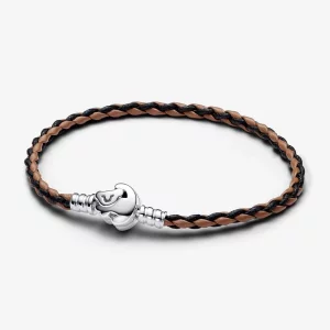 (image pour) Bracelet en cuir tressé Pandora Moments avec fermoir Disney Le Roi Lion - 593361C01