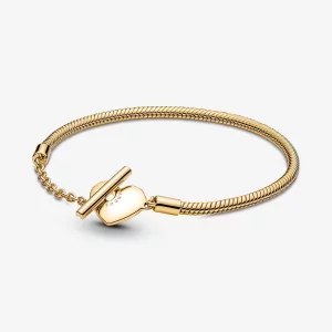 Bracelet Pandora Moments Cœur Chaîne Serpent à Barrette en T - 569285C00 (image pour) Bracelet Pandora Moments Cœur Chaîne Serpent à Barrette en T - 569285C00