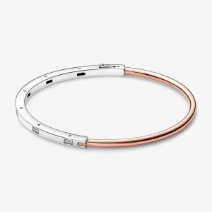 (image pour) Bracelet Pandora Signature Bicolore à Motif I-D Serti de Pierres - 582740C01