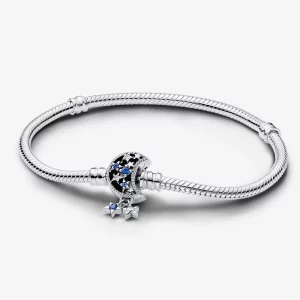 Bracelet Serpent Chaîne Pandora Moments Fermoir Lune Scintillante - 592819C01 (image pour) Bracelet Serpent Chaîne Pandora Moments Fermoir Lune Scintillante - 592819C01