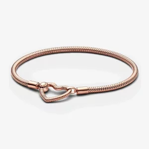 Bracelet Serpent à Fermoir en Forme de Cœur Pandora Moments - 582257C00 (image pour) Bracelet Serpent à Fermoir en Forme de Cœur Pandora Moments - 582257C00