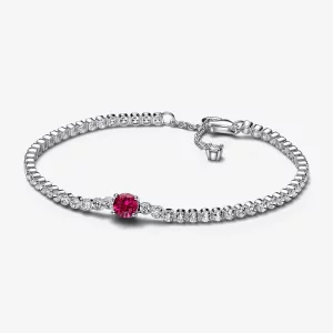 (image pour) Bracelet Tennis Pavé Rond Étincelant Rouge Pandora - 592403C01